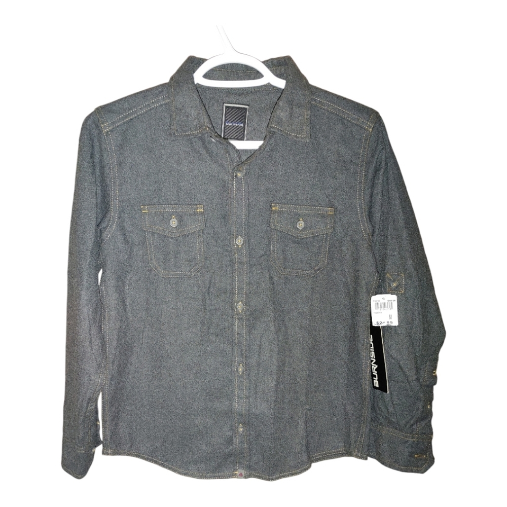 Gray Burnside Kids Button Down Shirts